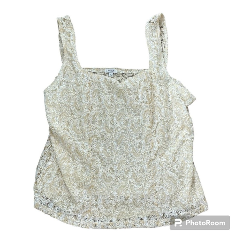 Vintage Y2K 2000’s Nicola lace top with a few small stains
